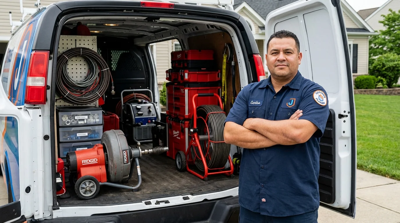Professional drain cleaning equipment and Johns Plumbing LLC plumber in Deming