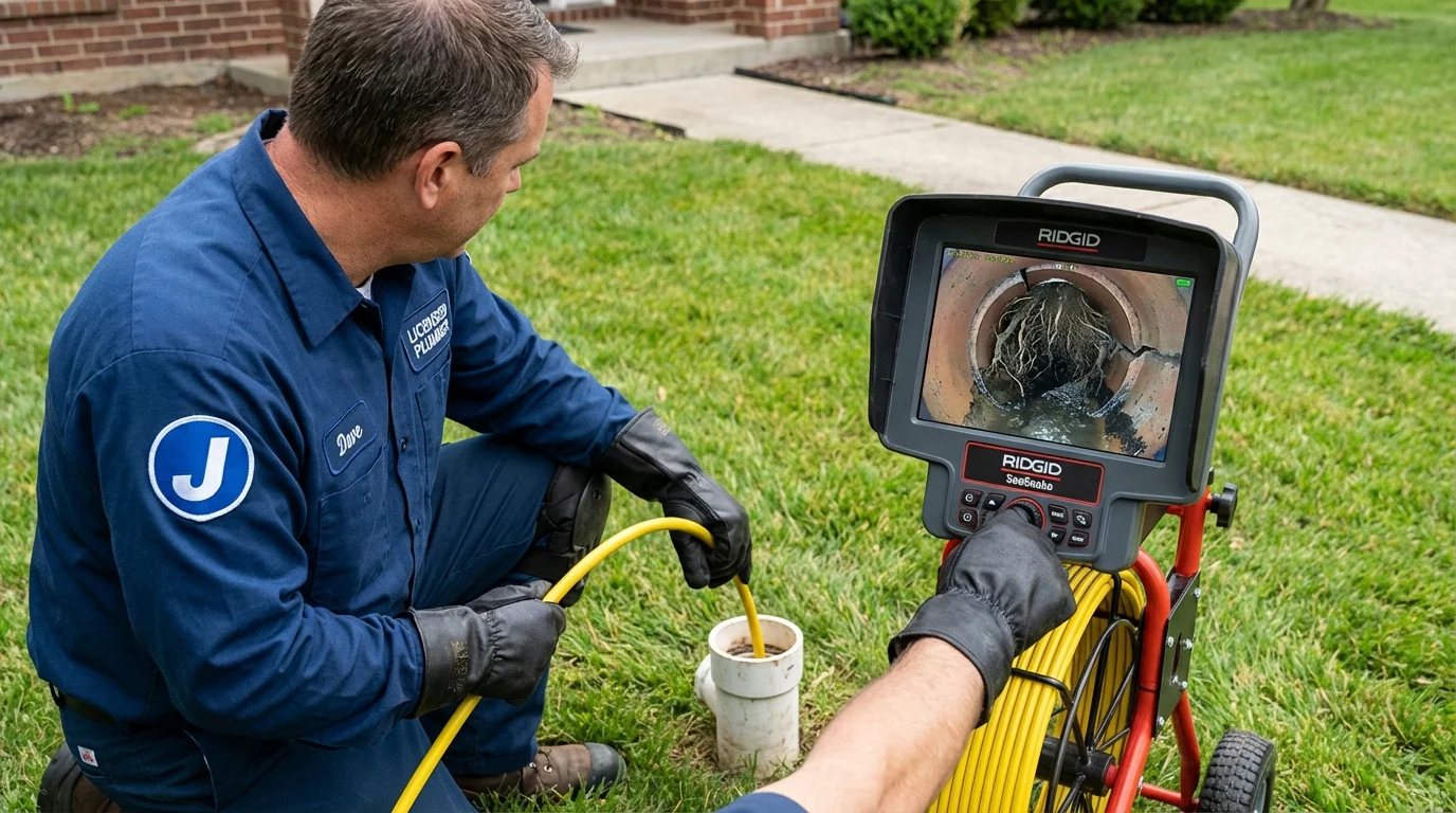 Sewer camera inspection being performed by Johns Plumbing LLC in Deming