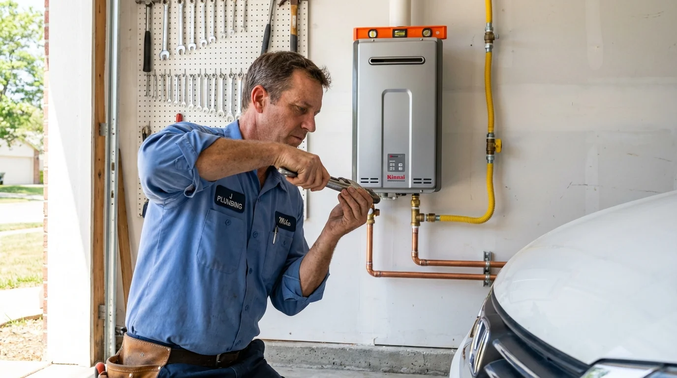 Tankless water heater installation by a Johns Plumbing LLC plumber in Deming